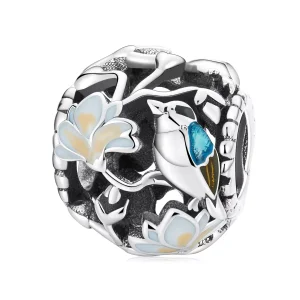 (resim) Pandora tarzı Kuşlar ve Çiçekler - Equinox Charm - SCC2194