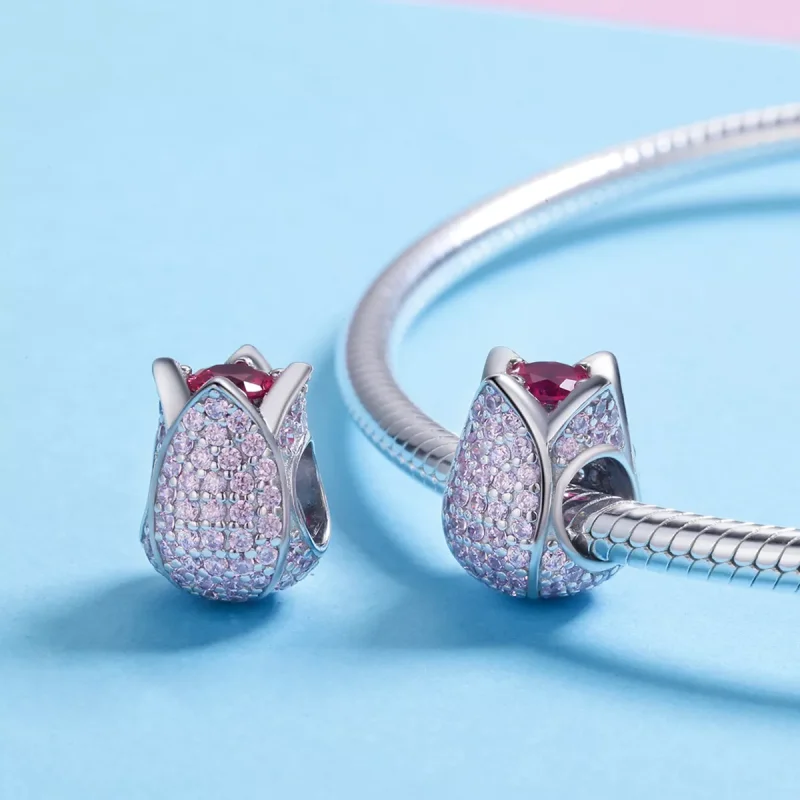 (resim) Pandora tarzı Lale Charm - SCC569 - Görüntüle 5