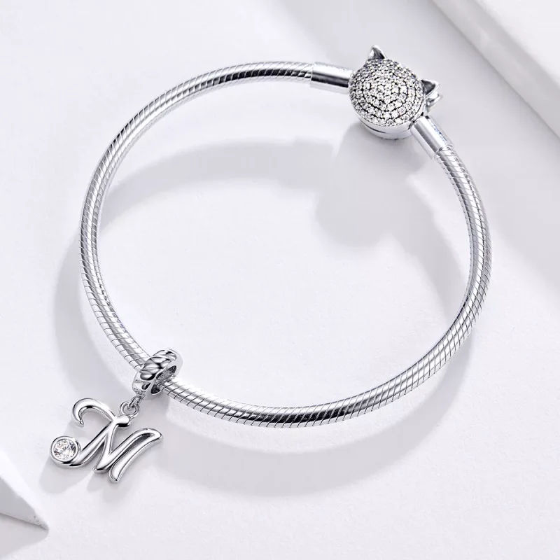 (resim) Pandora tarzı M harfi Sallantılı Charm - SCC1183-M - Görüntüle 2