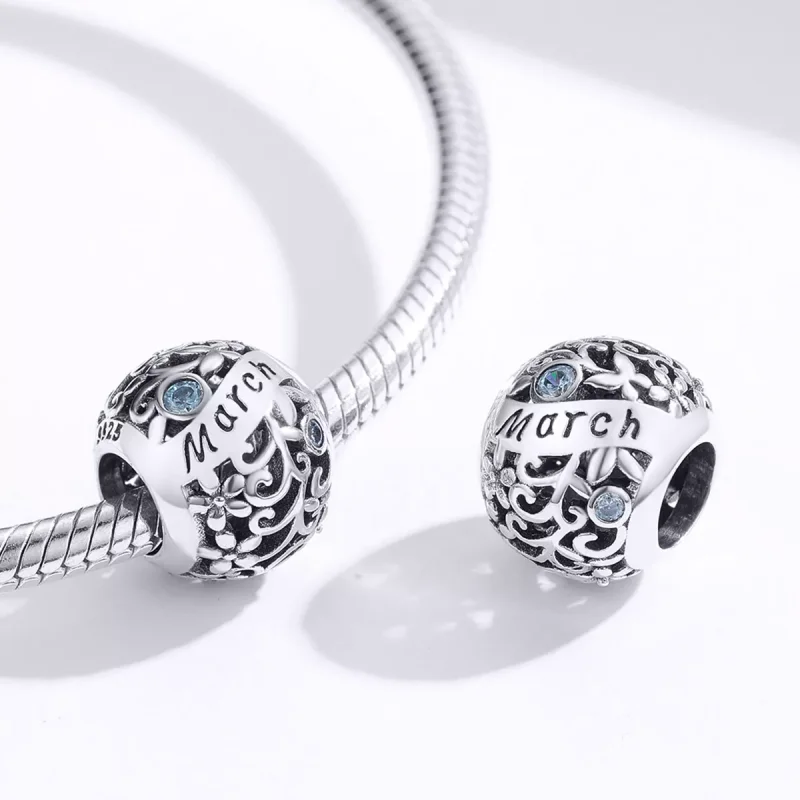 (resim) Pandora tarzı Mart Doğum Taşı Charm - SCC1385-3 - Görüntüle 3