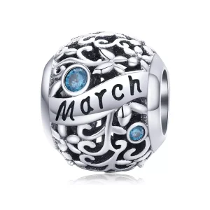 (resim) Pandora tarzı Mart Doğum Taşı Charm - SCC1385-3