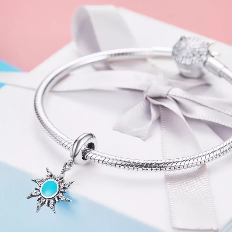 (resim) Pandora tarzı Mavi güneş Sallantılı Charm - SCC1068 - Görüntüle 3