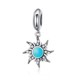(resim) Pandora tarzı Mavi güneş Sallantılı Charm - SCC1068