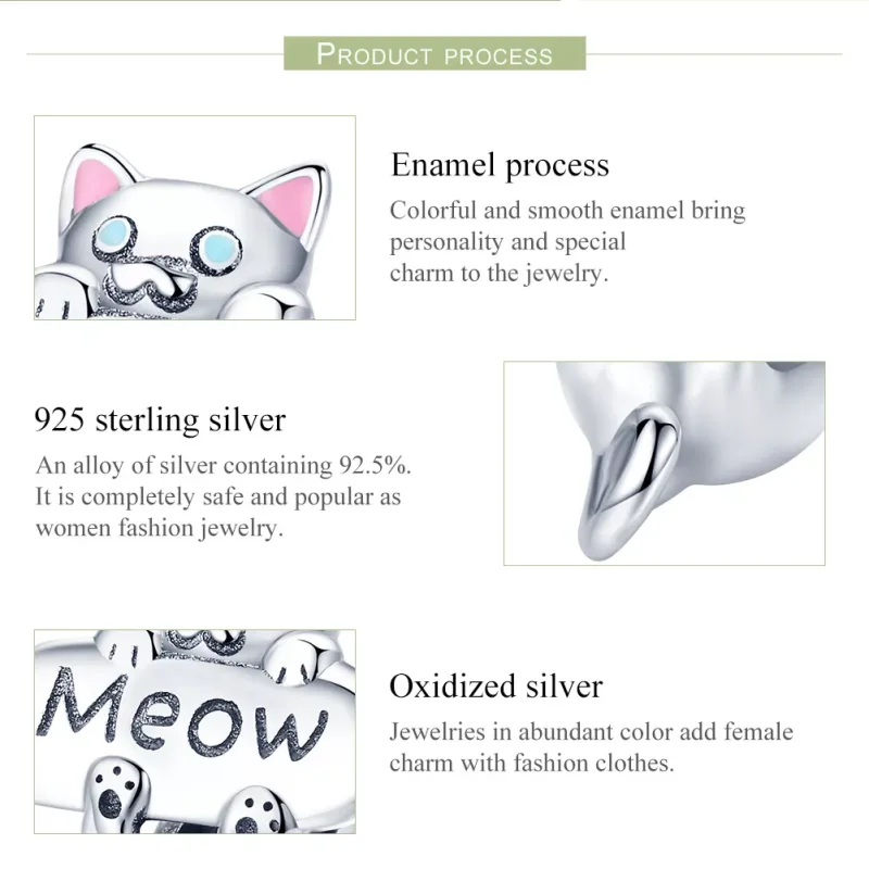 (resim) Pandora tarzı Naughty Cat Parfüm Şişesi Charm - SCC874 - Görüntüle 7