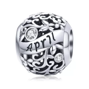 (resim) Pandora tarzı Nisan Doğum Taşı Charm - SCC1385-4
