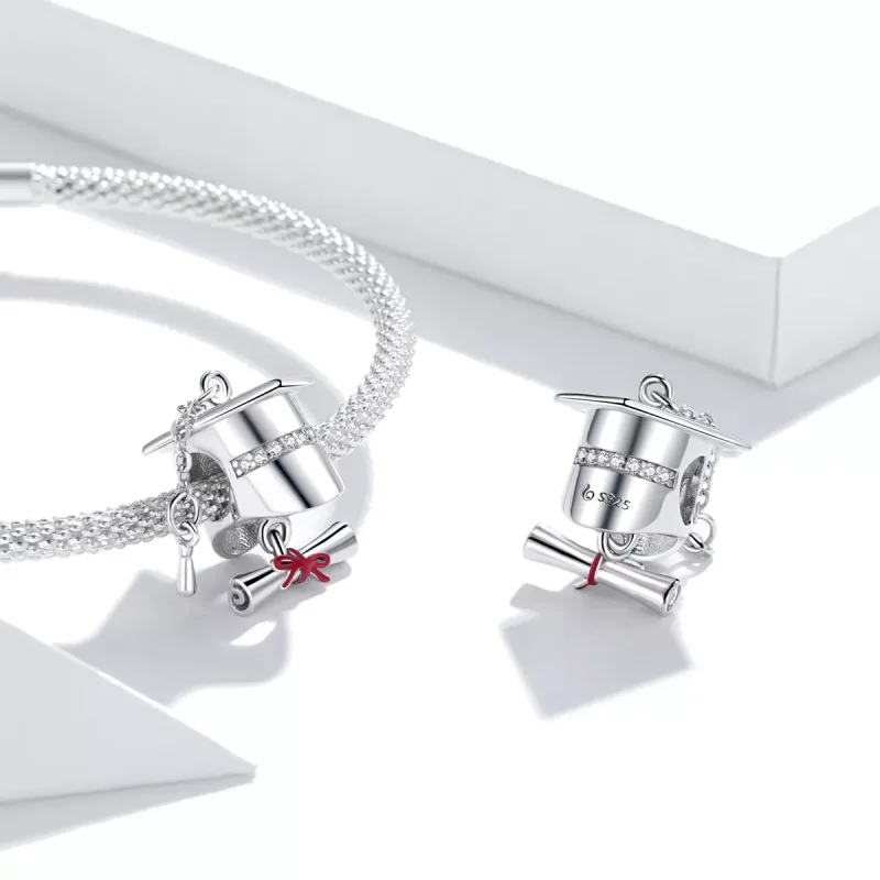 (resim) Pandora tarzı Üniversite Mezuniyet Şapkası Charm - BSC357 - Görüntüle 4
