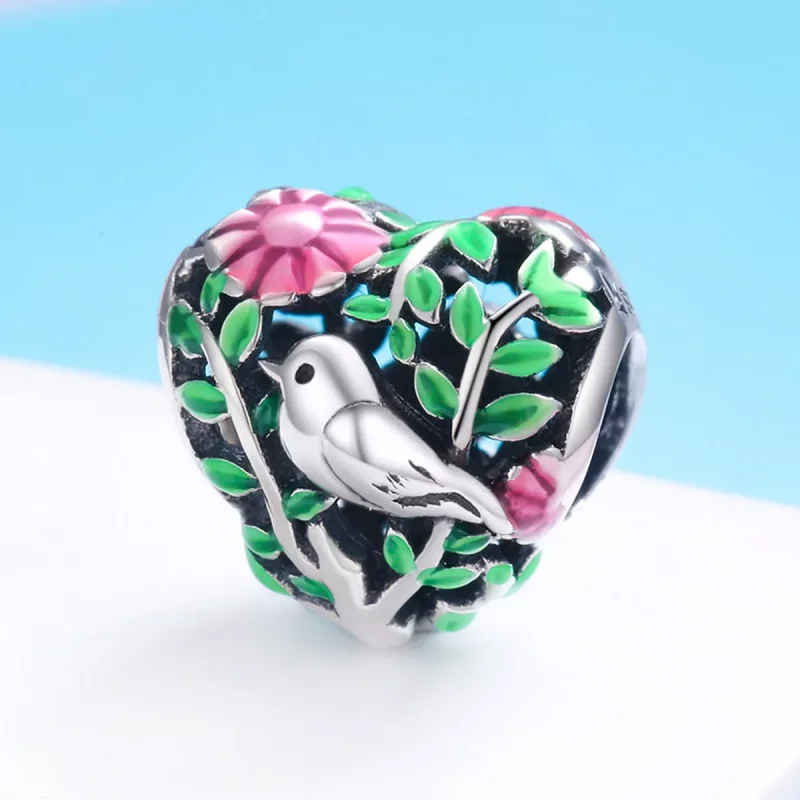(resim) Pandora tarzı Ormandaki Kuşlar Charm - SCC647 - Görüntüle 3