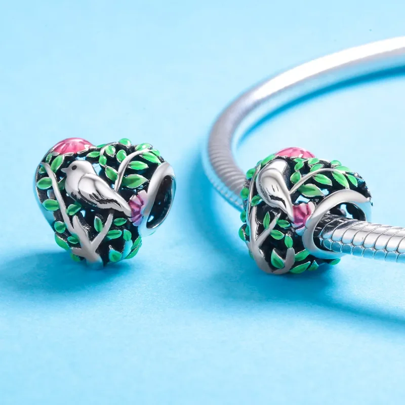 (resim) Pandora tarzı Ormandaki Kuşlar Charm - SCC647 - Görüntüle 5