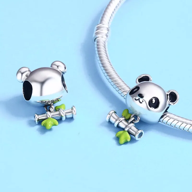 (resim) Pandora tarzı Panda Bambu Yemeyi Seviyor Charm - SCC325 - Görüntüle 6