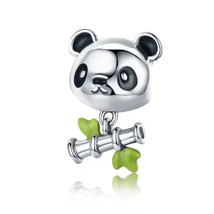 (resim) Pandora tarzı Panda Bambu Yemeyi Seviyor Charm - SCC325
