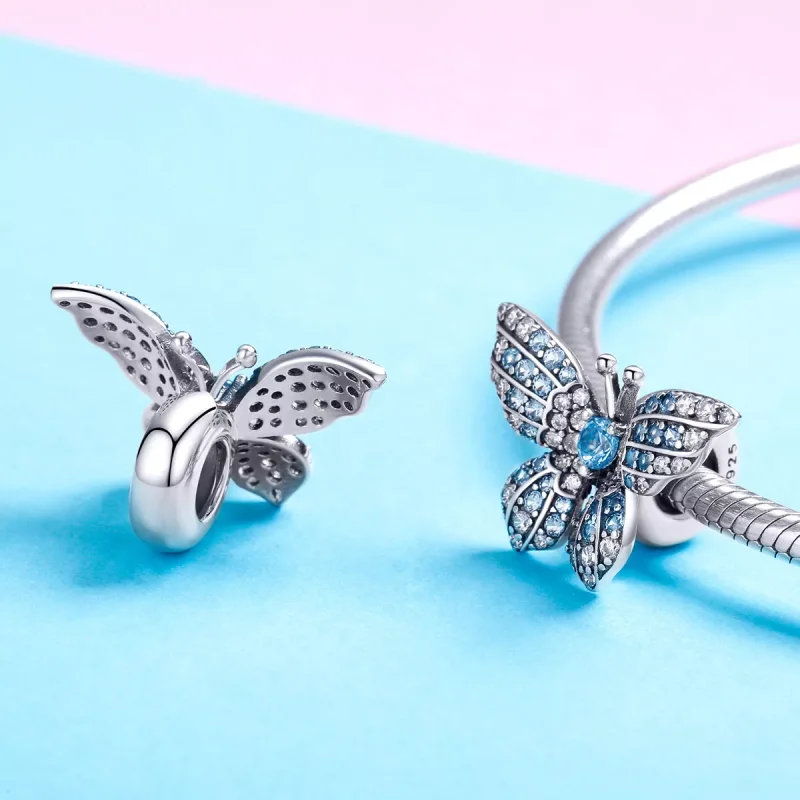 (resim) Pandora tarzı parıltılı kelebek Charm - BSC061 - Görüntüle 4
