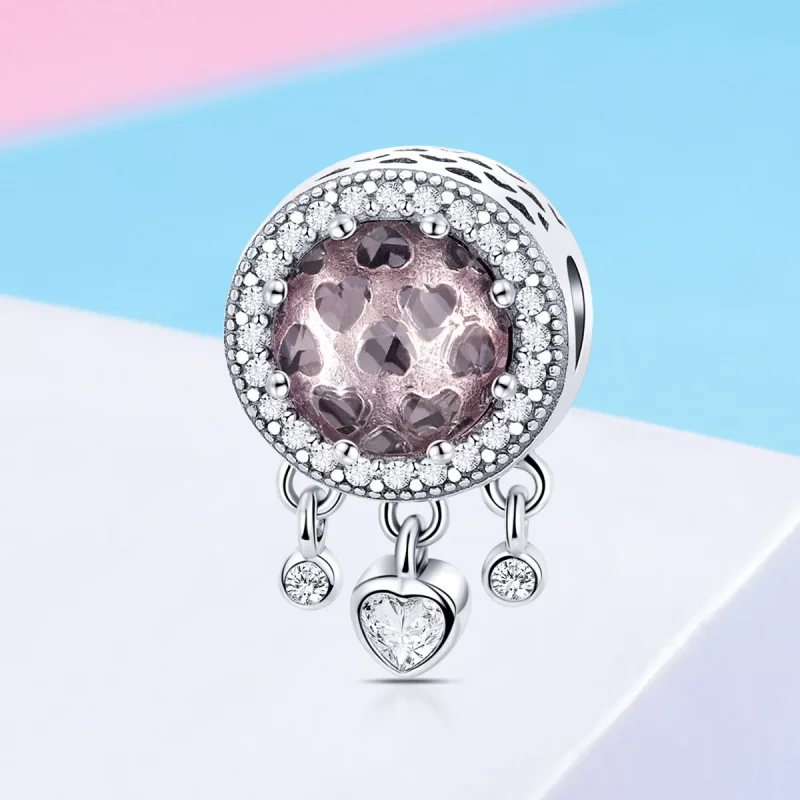 (resim) Pandora tarzı parlak kalp Charm - SCC998 - Görüntüle 2