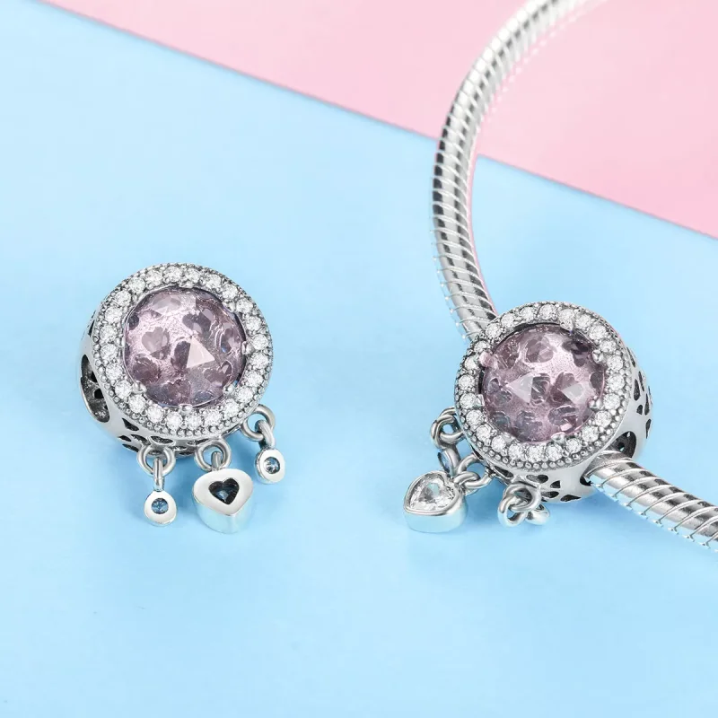 (resim) Pandora tarzı parlak kalp Charm - SCC998 - Görüntüle 3