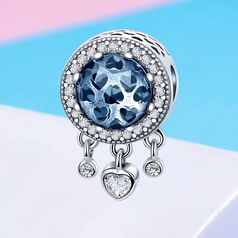 (resim) Pandora tarzı parlak kristal kalp Charm - SCC724 - Görüntüle 4