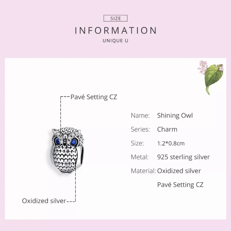(resim) Pandora tarzı Parlayan Baykuş Charm - SCC1607 - Görüntüle 7