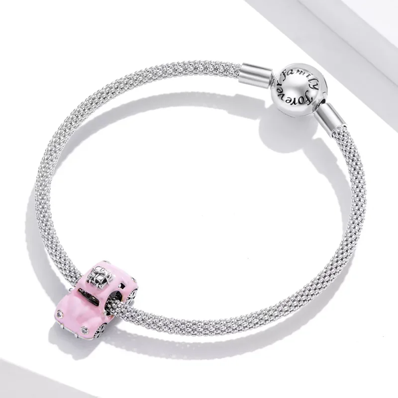 (resim) Pandora tarzı Pembe Araba Charm - SCC1738 - Görüntüle 3
