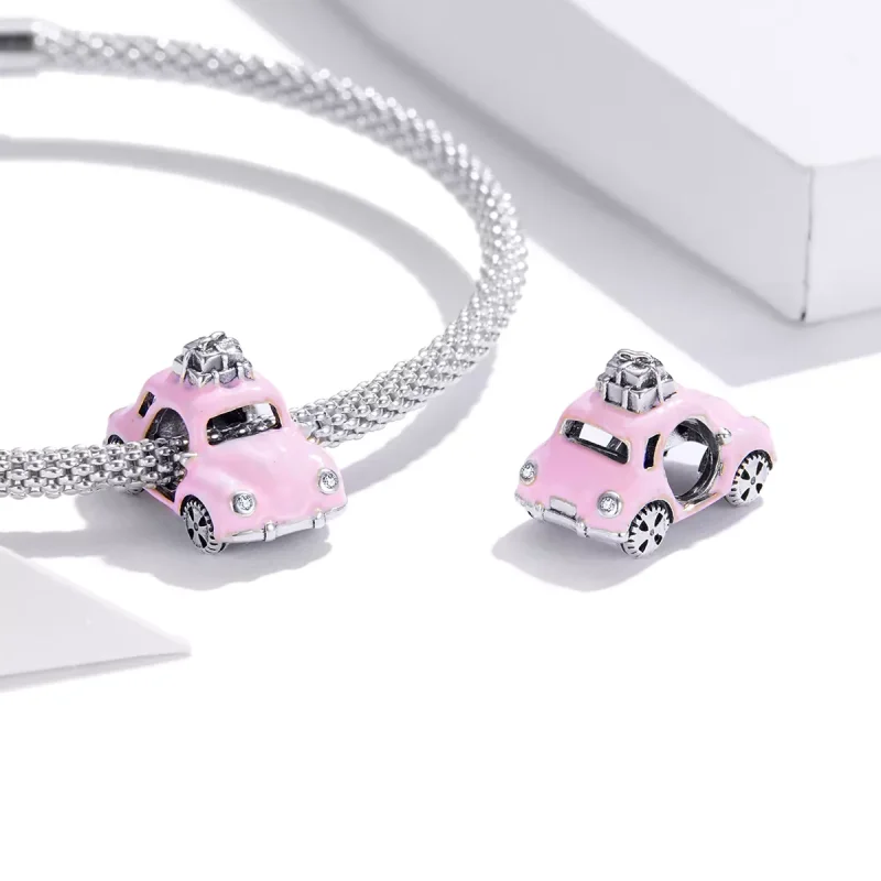 (resim) Pandora tarzı Pembe Araba Charm - SCC1738 - Görüntüle 4
