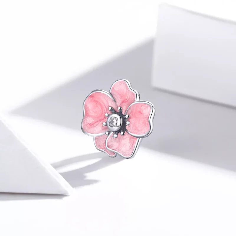 (resim) Pandora tarzı Pembe Çiçek Charm - SCC1729 - Görüntüle 2