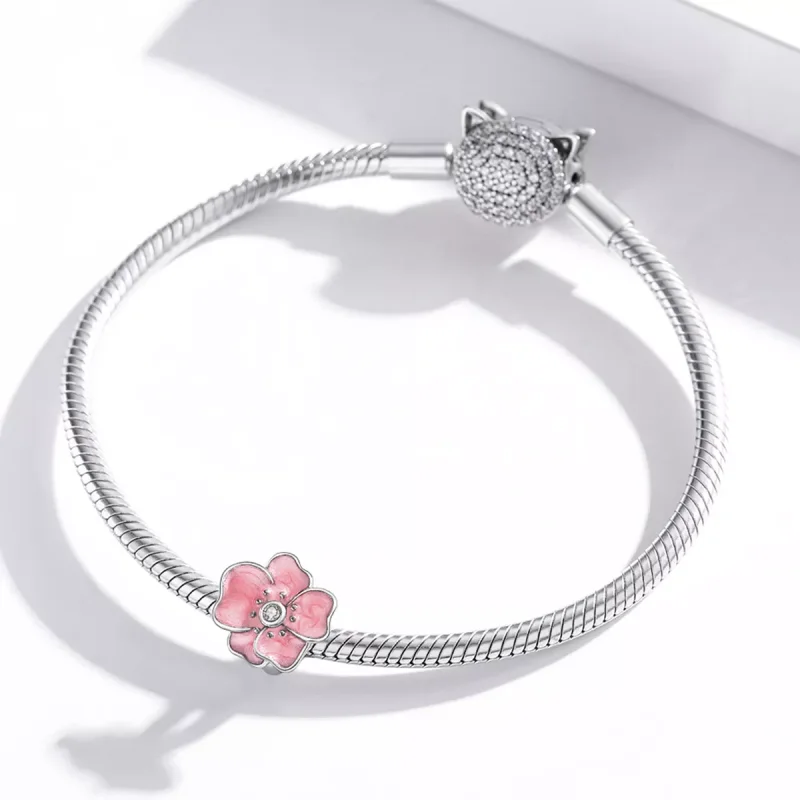 (resim) Pandora tarzı Pembe Çiçek Charm - SCC1729 - Görüntüle 3