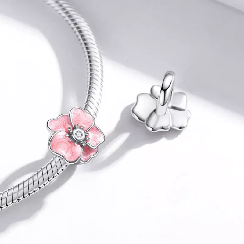 (resim) Pandora tarzı Pembe Çiçek Charm - SCC1729 - Görüntüle 4