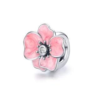 (resim) Pandora tarzı Pembe Çiçek Charm - SCC1729