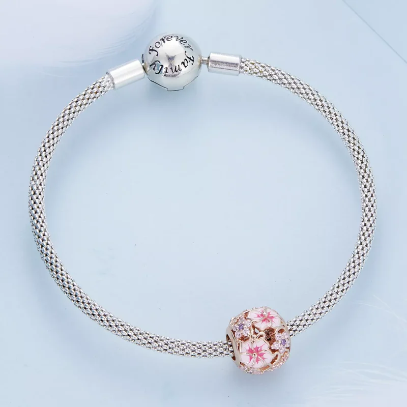 (resim) Pandora tarzı Pembe Sakura Şanslı Künye - BSC643 - Görüntüle 4