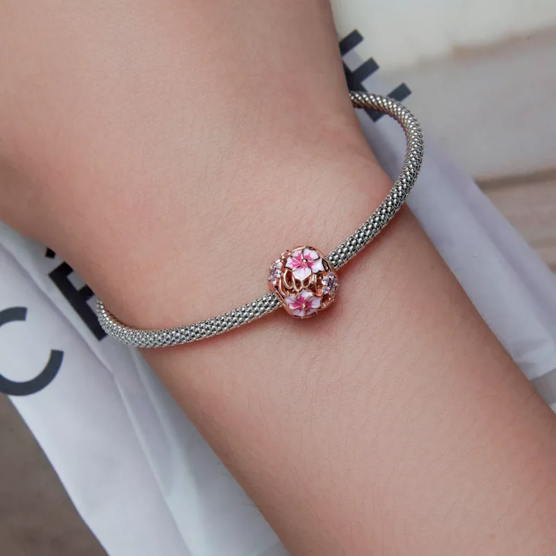 (resim) Pandora tarzı Pembe Sakura Şanslı Künye - BSC643 - Görüntüle 6