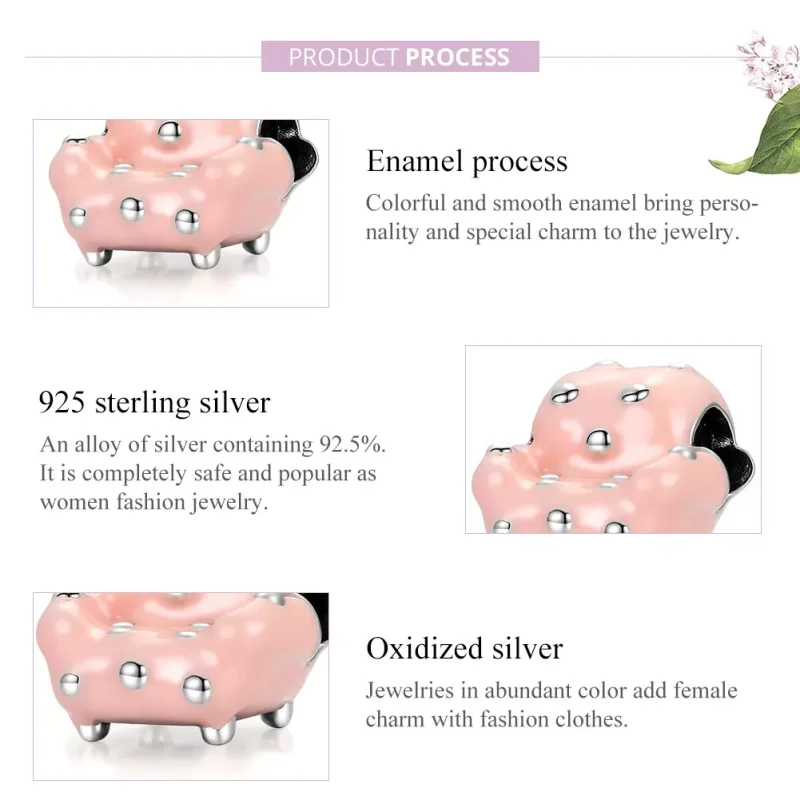(resim) Pandora tarzı Perçin Kanepe Charm - SCC1854 - Görüntüle 6