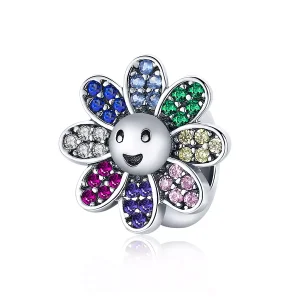 (resim) Pandora tarzı renkli ayçiçeği Charm - SCC1701