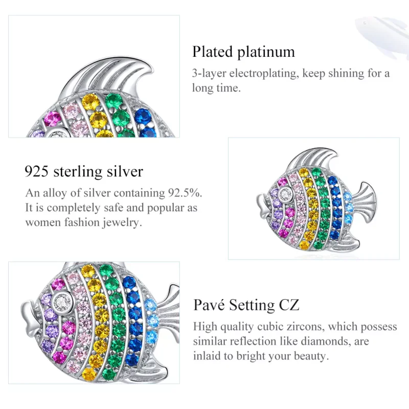 (resim) Pandora tarzı renkli balık Charm - SCC1803 - Görüntüle 7