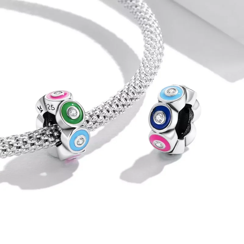 (resim) Pandora Tarzı Renkli Şeytan Gözü Spacer Charm - SCC2129 - Görüntüle 4