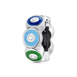 (resim) Pandora Tarzı Renkli Şeytan Gözü Spacer Charm - SCC2129