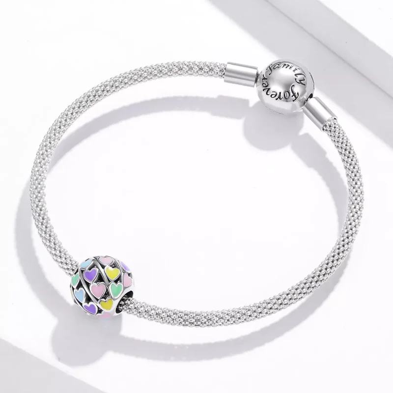 (resim) Pandora tarzı renkli kalpler Charm - SCC1758 - Görüntüle 3
