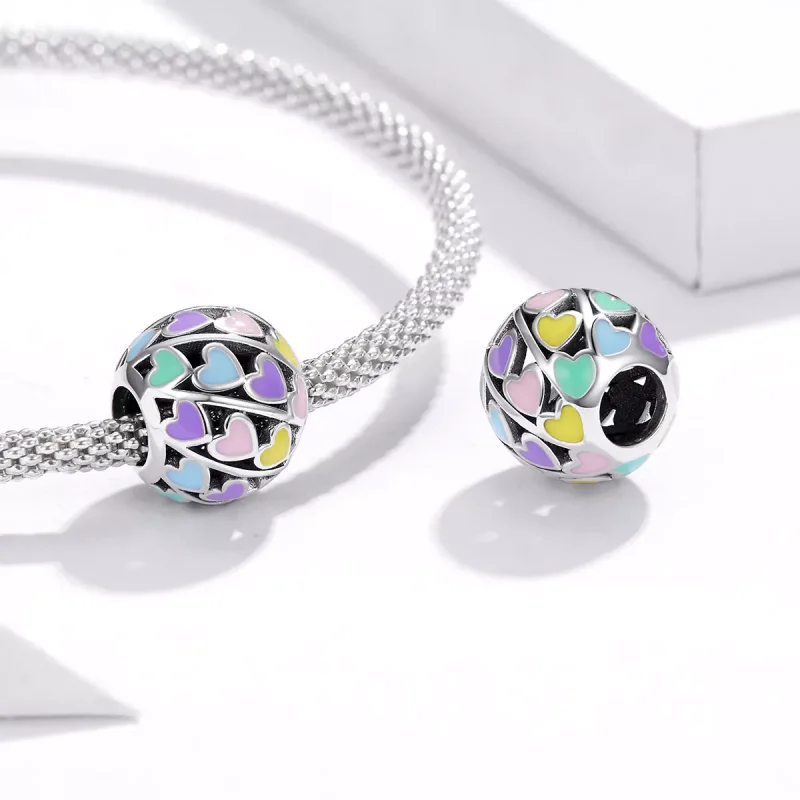 (resim) Pandora tarzı renkli kalpler Charm - SCC1758 - Görüntüle 4