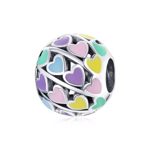 (resim) Pandora tarzı renkli kalpler Charm - SCC1758