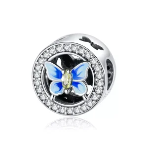 (resim) Pandora tarzı renkli kelebek Charm - SCC1682
