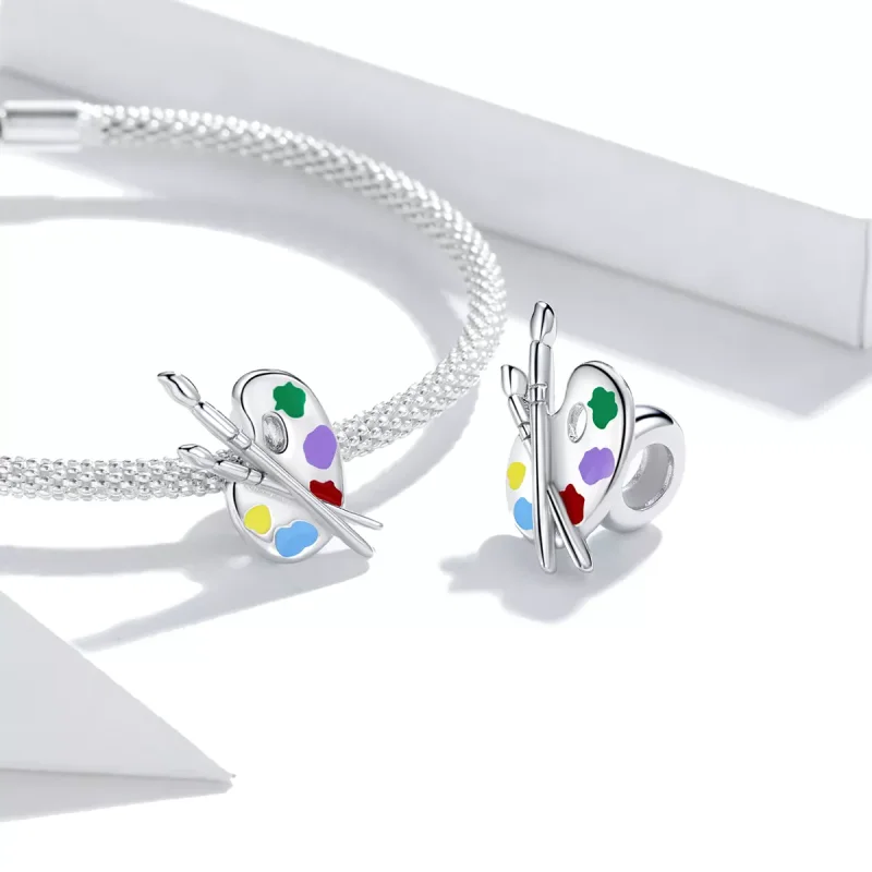(resim) Pandora tarzı Renkli Sanat Paleti Charm - BSC359 - Görüntüle 4