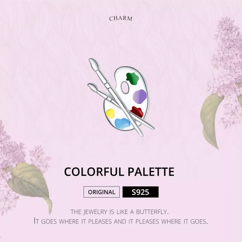 (resim) Pandora tarzı Renkli Sanat Paleti Charm - BSC359 - Görüntüle 6