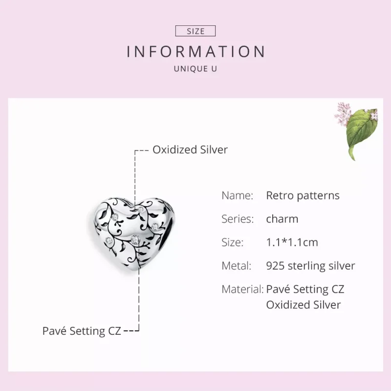 (resim) Pandora tarzı Retro Desenler Charm - SCC1323 - Görüntüle 7