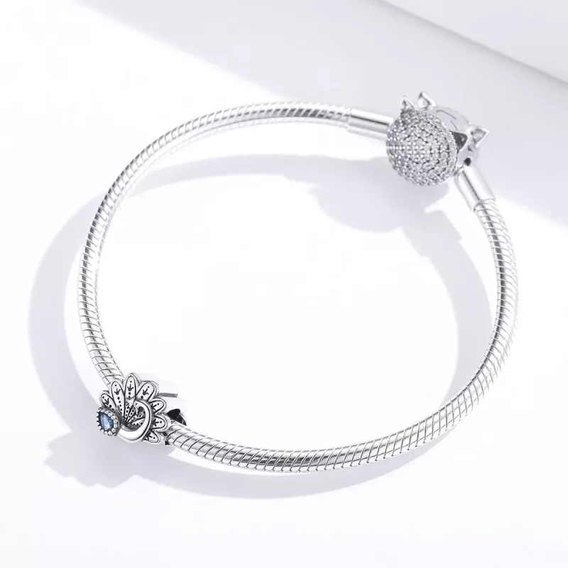 (resim) Pandora tarzı Retro Tavus Kuşu Charm - SCC1558 - Görüntüle 2