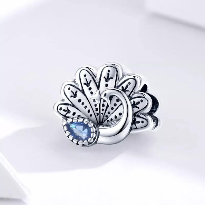 (resim) Pandora tarzı Retro Tavus Kuşu Charm - SCC1558 - Görüntüle 3