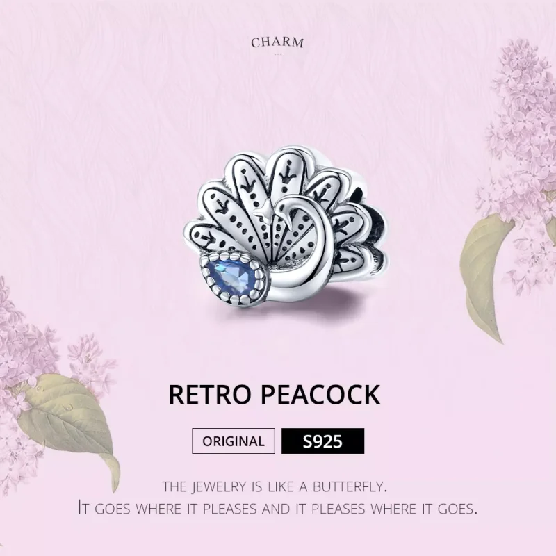 (resim) Pandora tarzı Retro Tavus Kuşu Charm - SCC1558 - Görüntüle 6