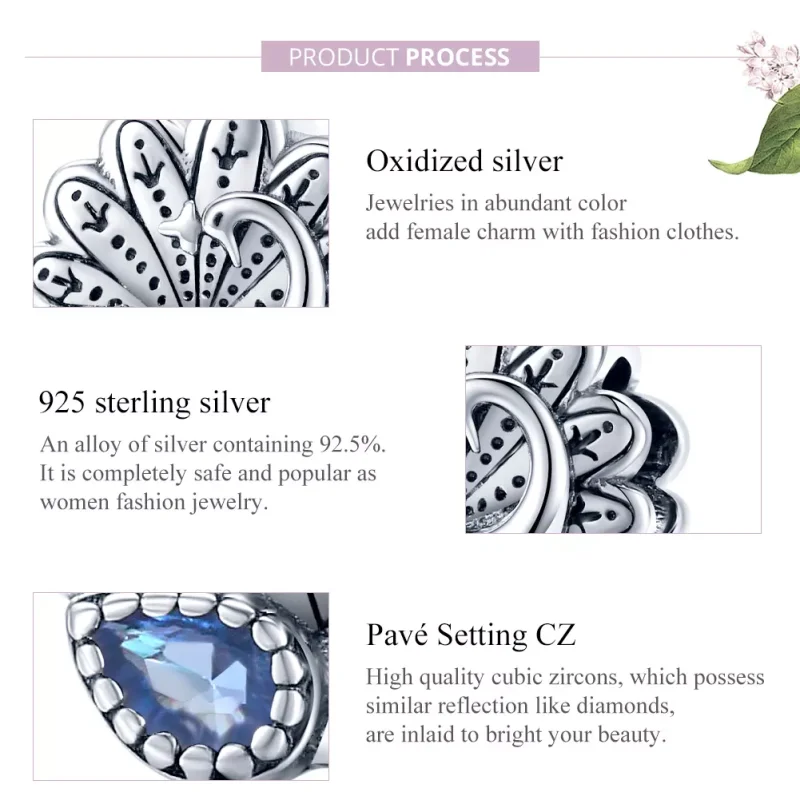 (resim) Pandora tarzı Retro Tavus Kuşu Charm - SCC1558 - Görüntüle 8