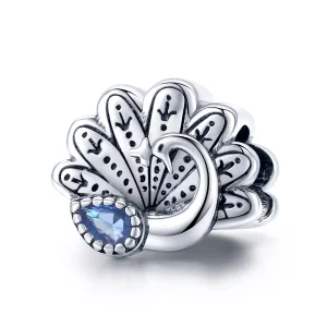 (resim) Pandora tarzı Retro Tavus Kuşu Charm - SCC1558