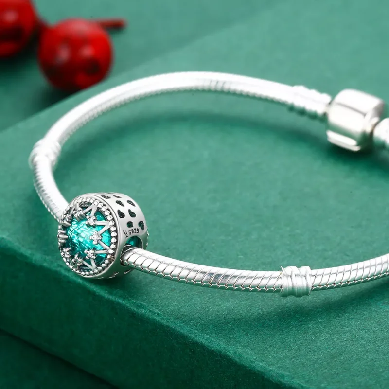 (resim) Pandora tarzı Romantik Zümrüt Kar Taneleri Charm - SCC308 - Görüntüle 5