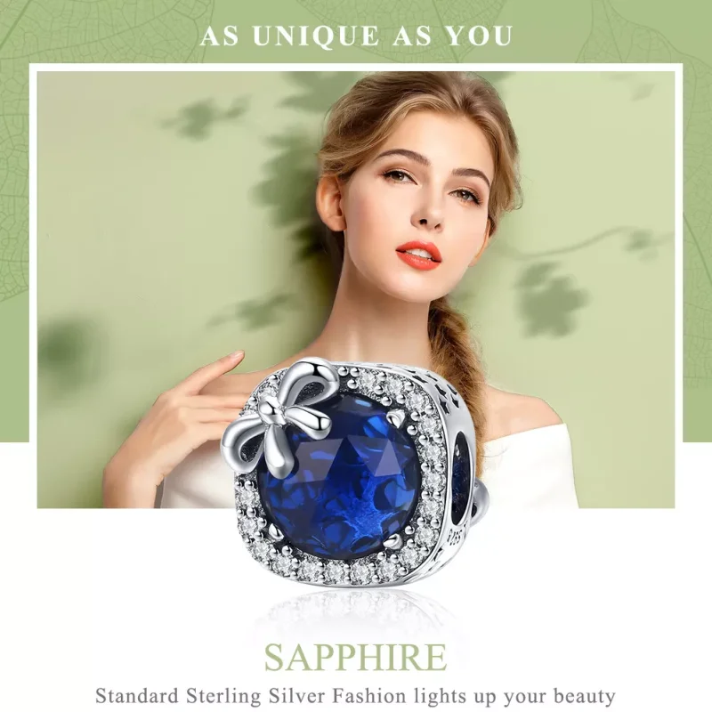 (resim) Pandora tarzı Safir Charm - SCC1058 - Görüntüle 2