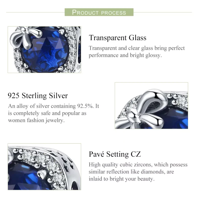 (resim) Pandora tarzı Safir Charm - SCC1058 - Görüntüle 6