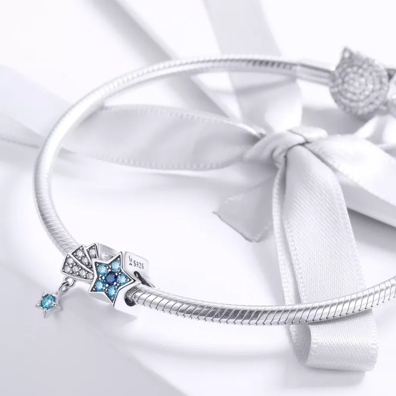 (resim) Pandora tarzı Safir Mücevher Yıldızları Charm - SCC912 - Görüntüle 3