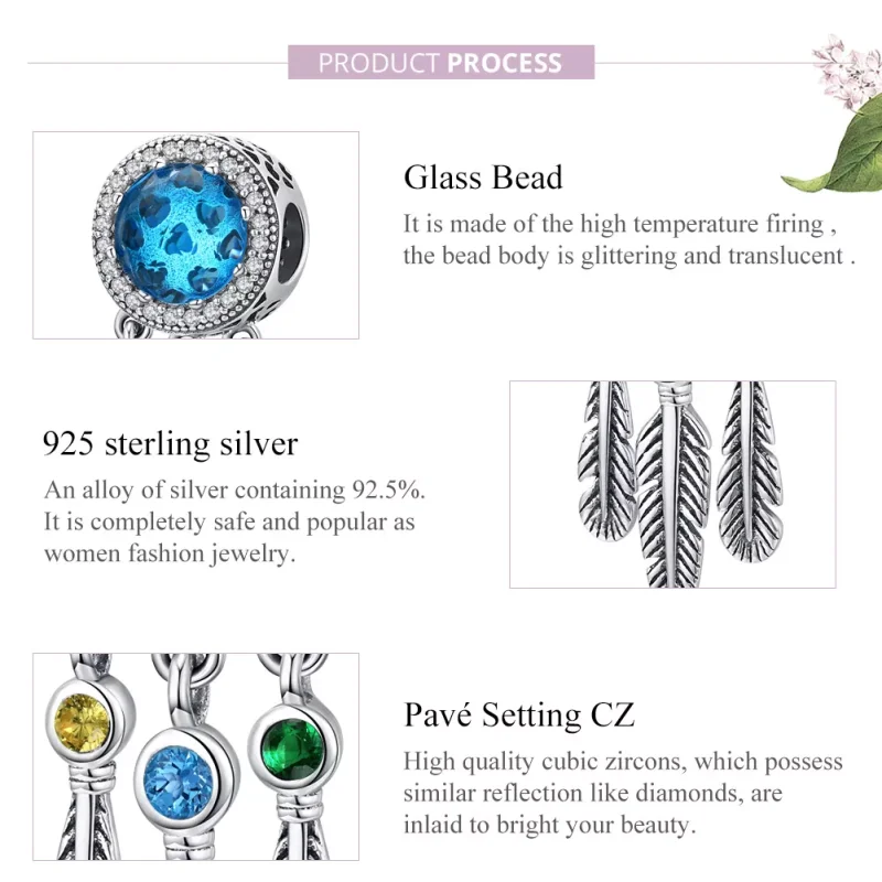 (resim) Pandora tarzı Safir Rüya Yakalayıcı Charm - SCC1384 - Görüntüle 8