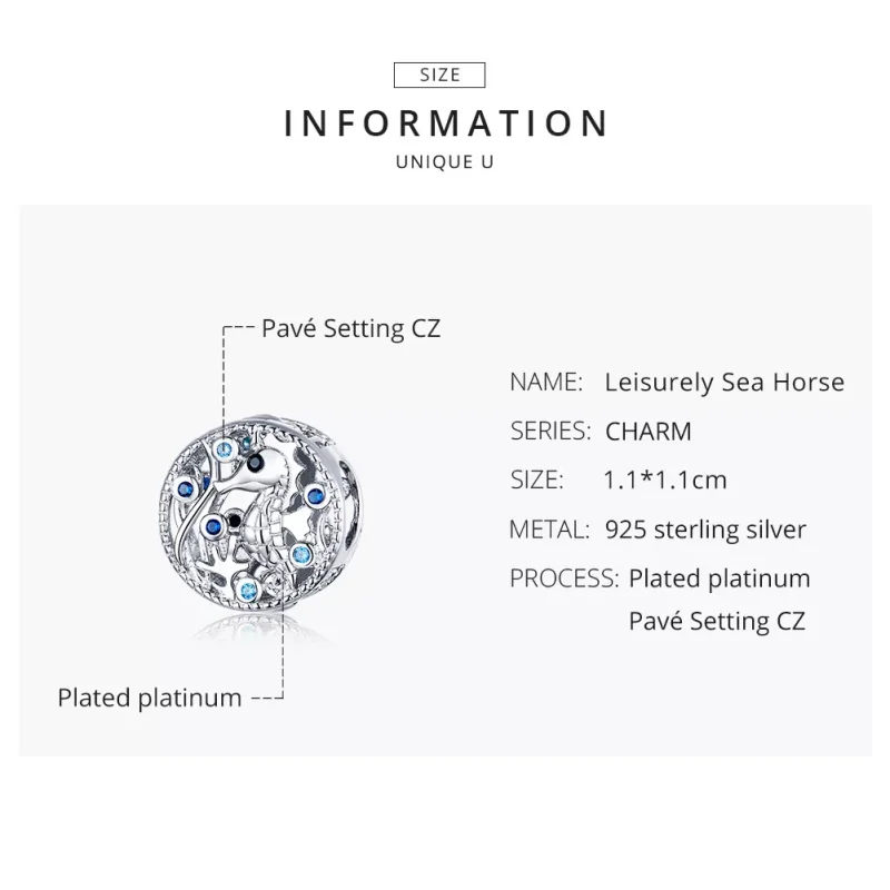 (resim) Pandora tarzı sakin denizatı Charm - BSC266 - Görüntüle 8